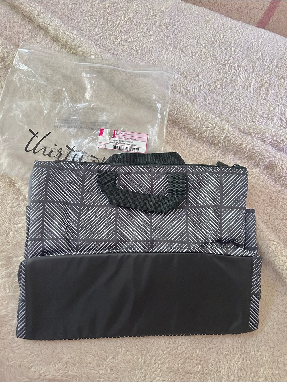 thirty-one Black & White Grid Organizer Tote
